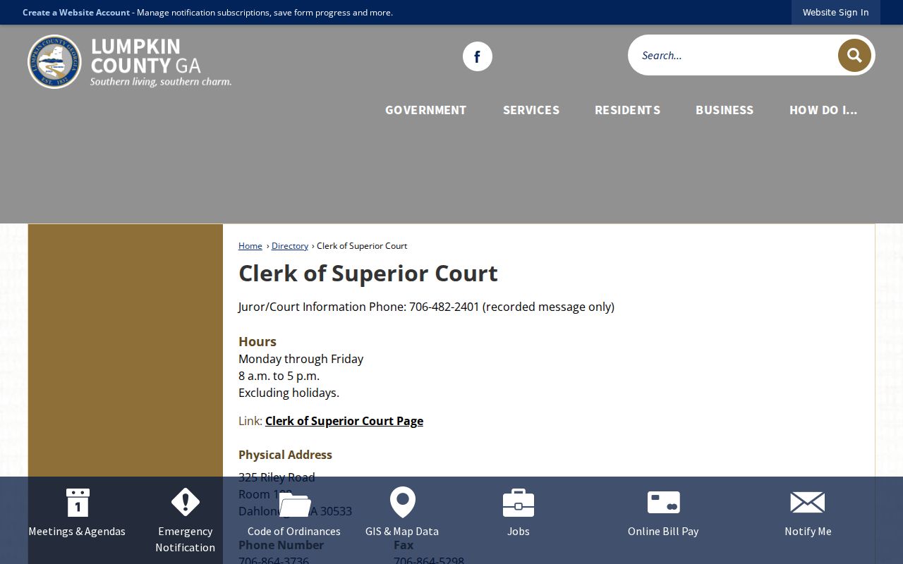 Lumpkin County Clerk staff directory and records roles